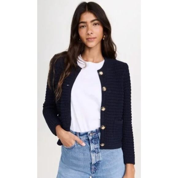 Ba&sh Gilet Gaspard Cardigan Jacket Navy Blue size XS - Picture 1 of 8